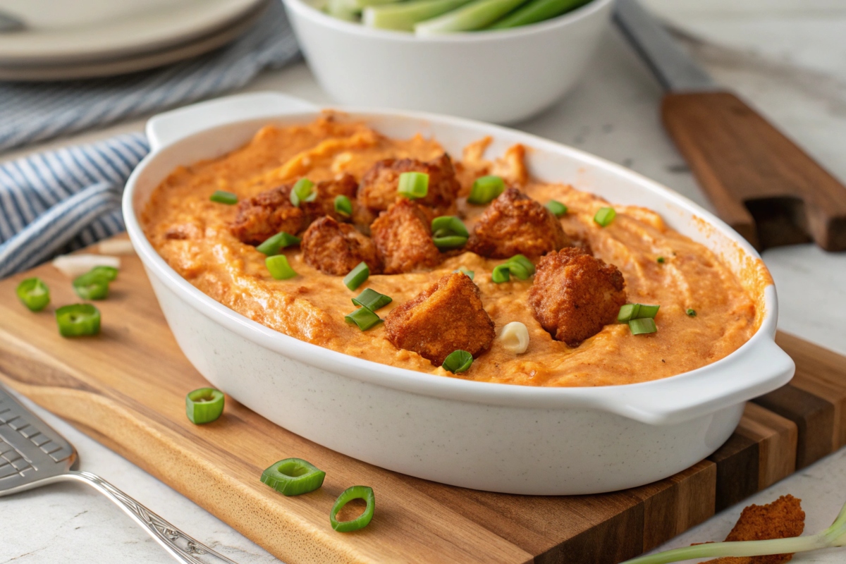 Healthy buffalo chicken dip