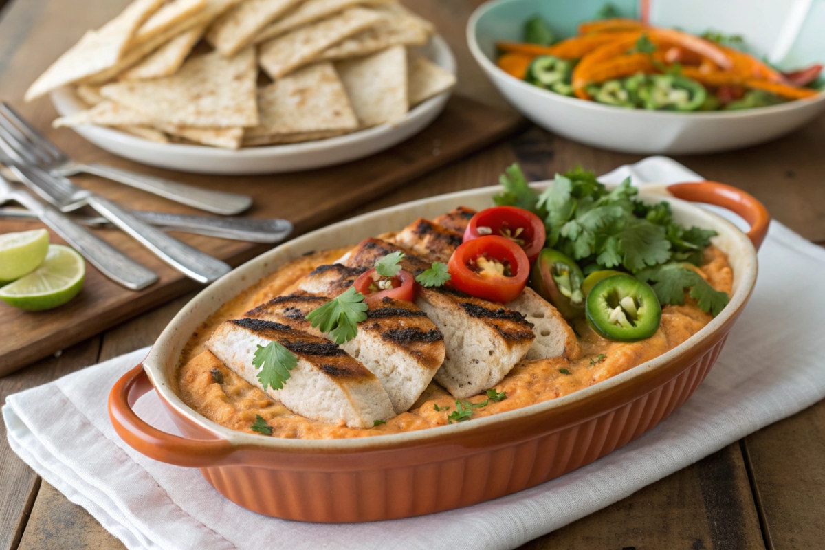 Healthy buffalo chicken dip