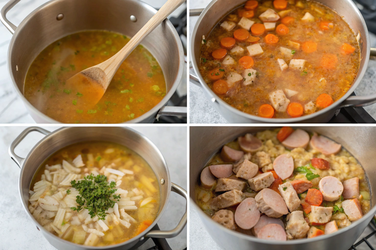 Step-by-Step Chicken and Sausage Soup