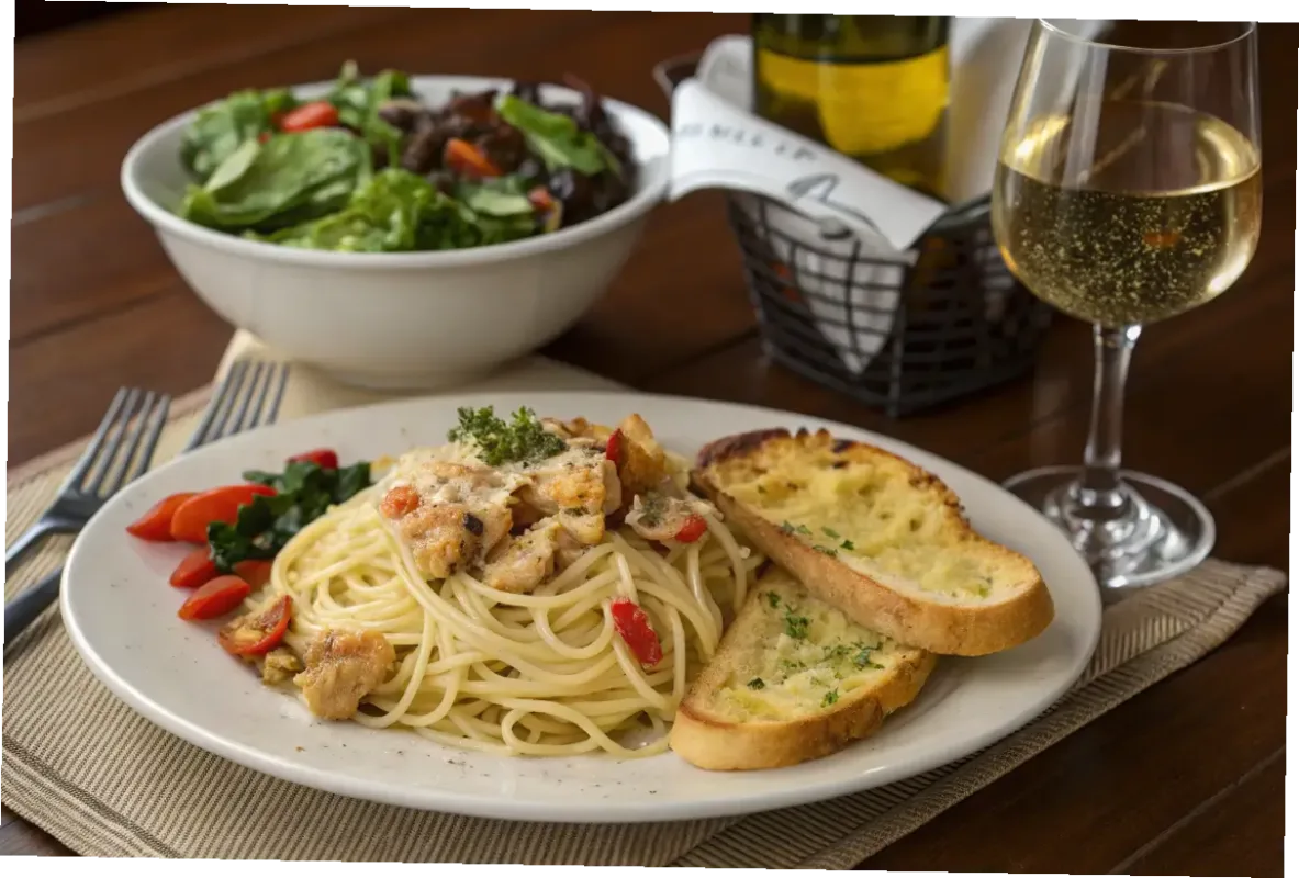 Creamy Monterey Chicken Spaghetti with melted cheese