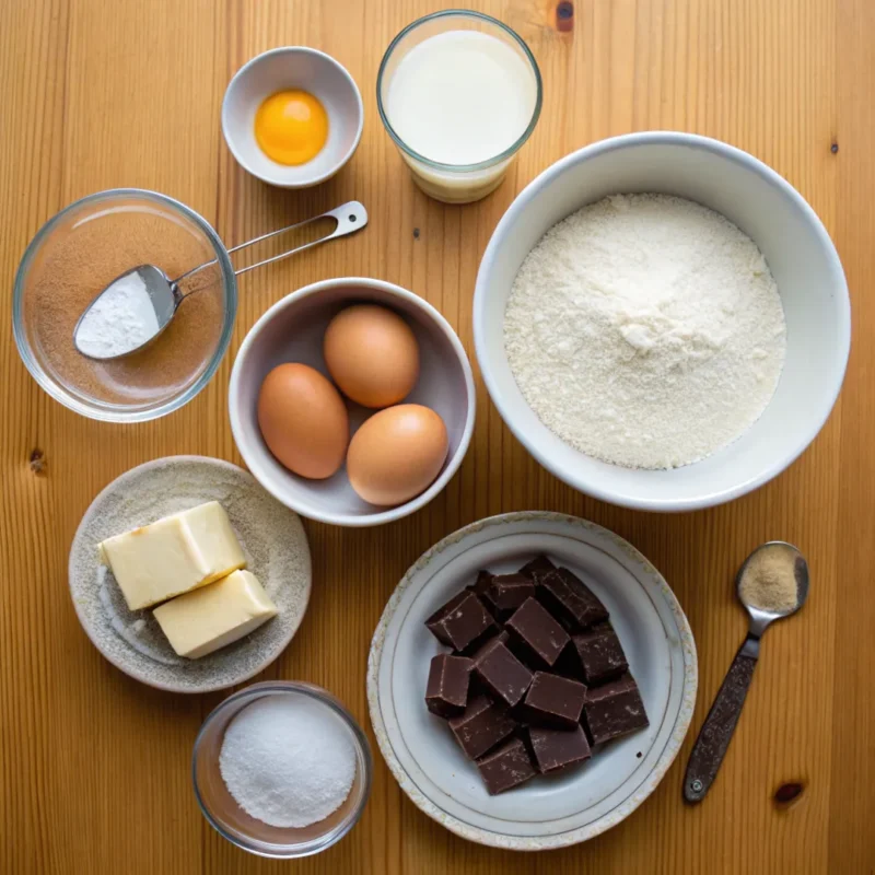 Ingredients for Boston cream cupcakes